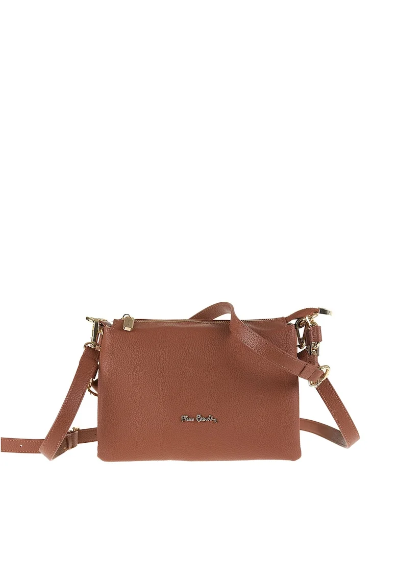 Geanta crossbody de piele cu bareta ajustabila Brunilde, Maro