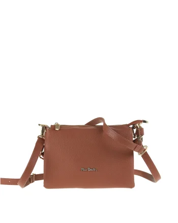 Geanta crossbody de piele cu bareta ajustabila Brunilde, Maro
