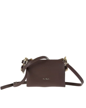 Geanta crossbody de piele cu bareta ajustabila Brunilde, Maro inchis