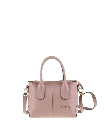 Geanta crossbody de piele Floriana, Roz inchis