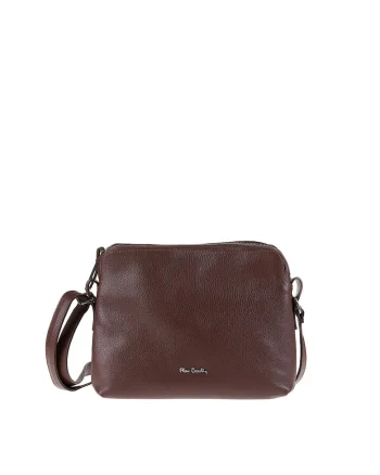 Geanta crossbody de piele Aralia, Maro inchis