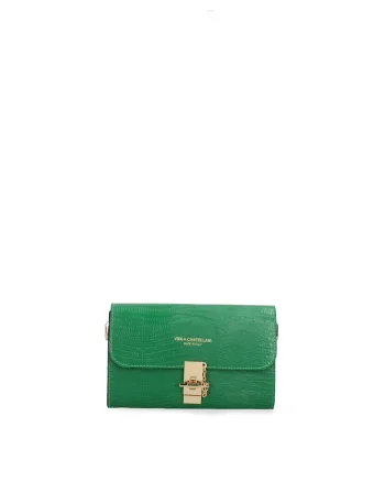 Geanta crossbody cu bareta din lant, Verde deschis