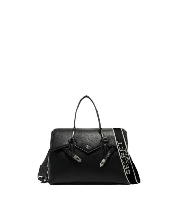 SECRET PON PON., Geanta crossbody cu manere detasabile Elora Prime, Negru