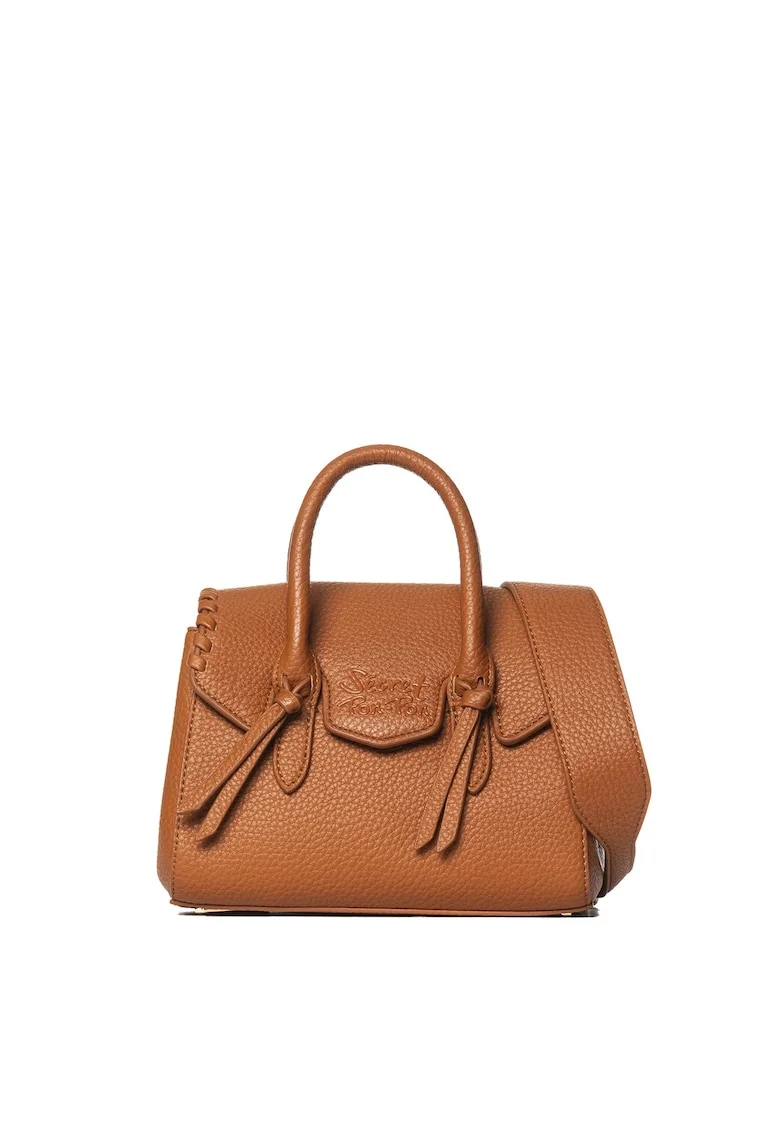 SECRET PON PON., Geanta crossbody din piele ecologica Seraphina, Maro