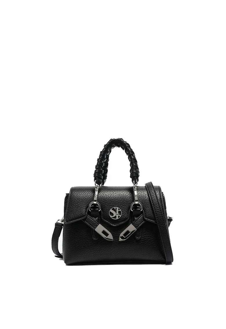 SECRET PON PON., Geanta crossbody din piele ecologica Astrea, Negru