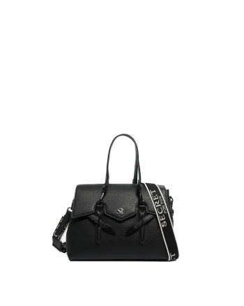 SECRET PON PON., Geanta crossbody cu bareta cu logo Elysia Pro, Negru