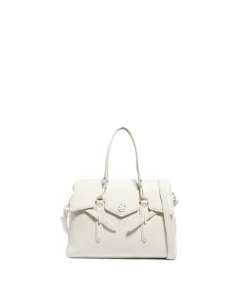 SECRET PON PON., Geanta crossbody cu bareta cu logo Elysia Pro, Alb