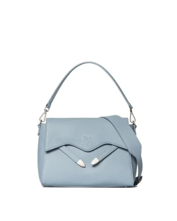 SECRET PON PON., Geanta crossbody din piele ecologica cu maner detasabil Celestia Ultra, Albastru deschis