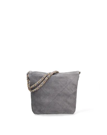 Geanta crossbody din piele intoarsa cu barete din lant Edera Plux