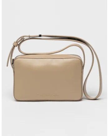 Geanta crossbody din piele ecologica, Bej deschis