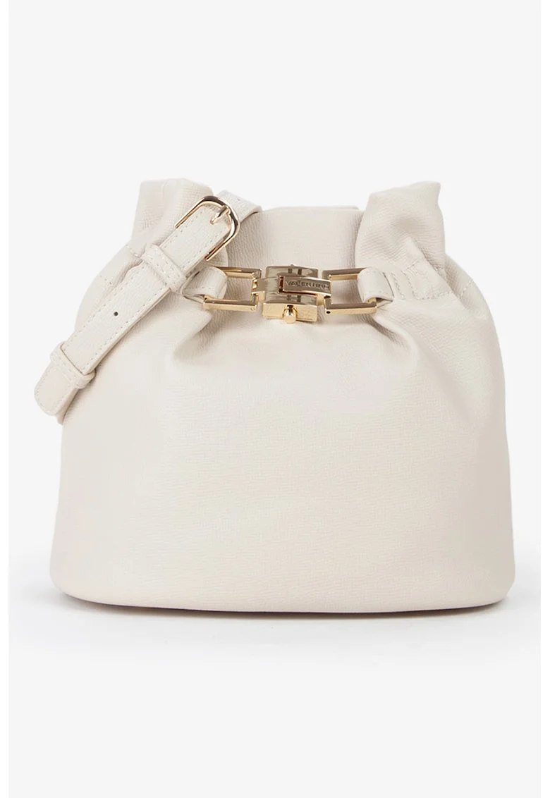 Geanta crossbody de piele ecologica Fedora Re, Alb murdar