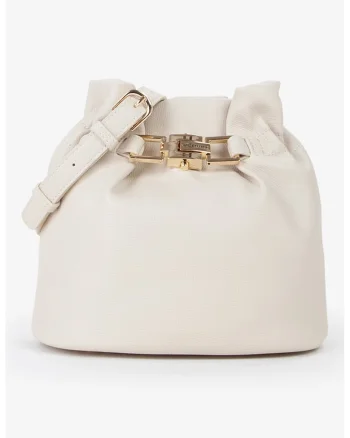 Geanta crossbody de piele ecologica Fedora Re, Alb murdar