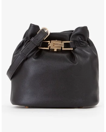 Geanta crossbody de piele ecologica Fedora Re, Negru