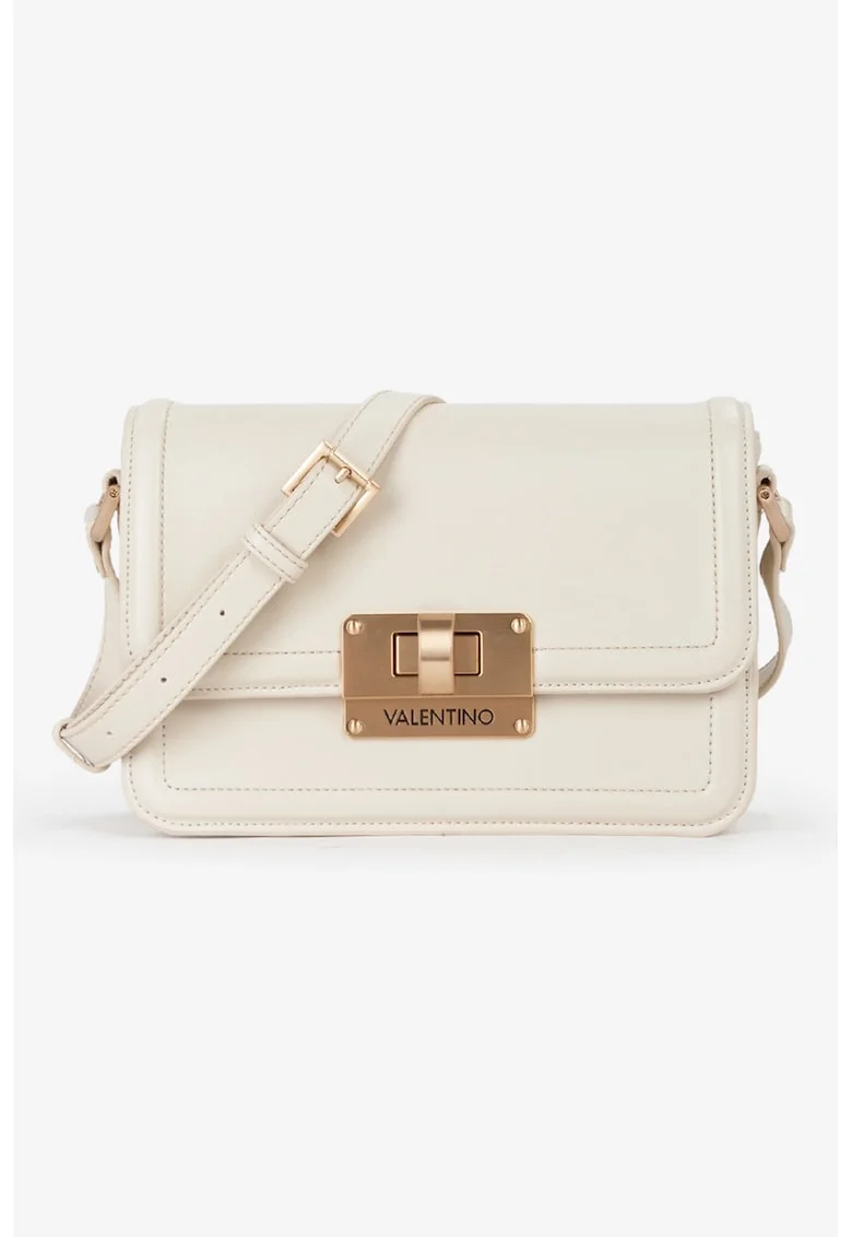 Geanta crossbody de piele ecologica Floren, Alb murdar