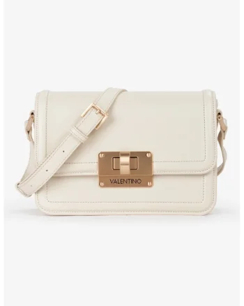 Geanta crossbody de piele ecologica Floren, Alb murdar