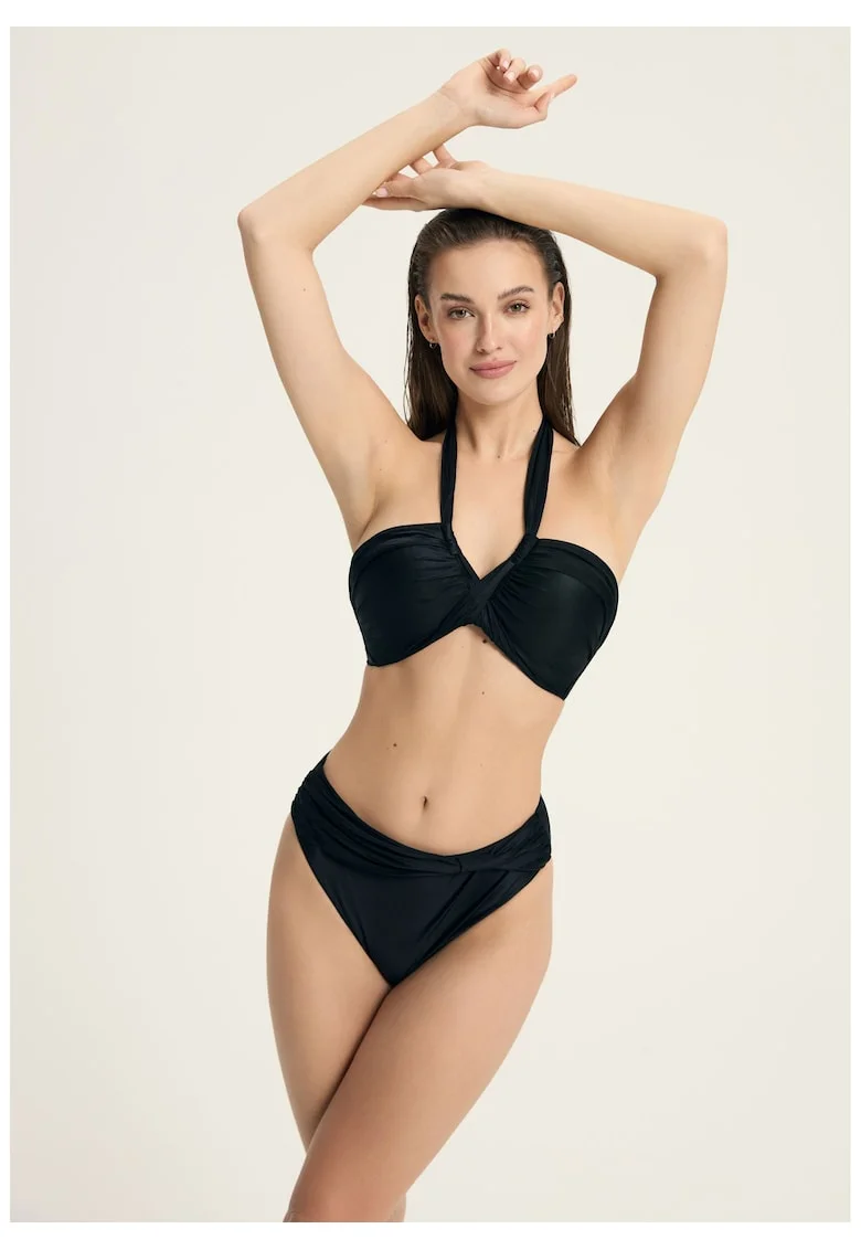 Sutien top push-up bandeau Negru Truffle, Negru