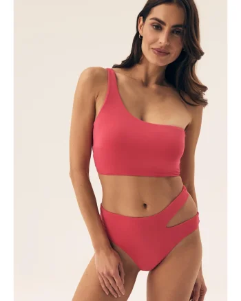 Chiloti bikini cu talie inalta Roz aprins Firenze, Roz