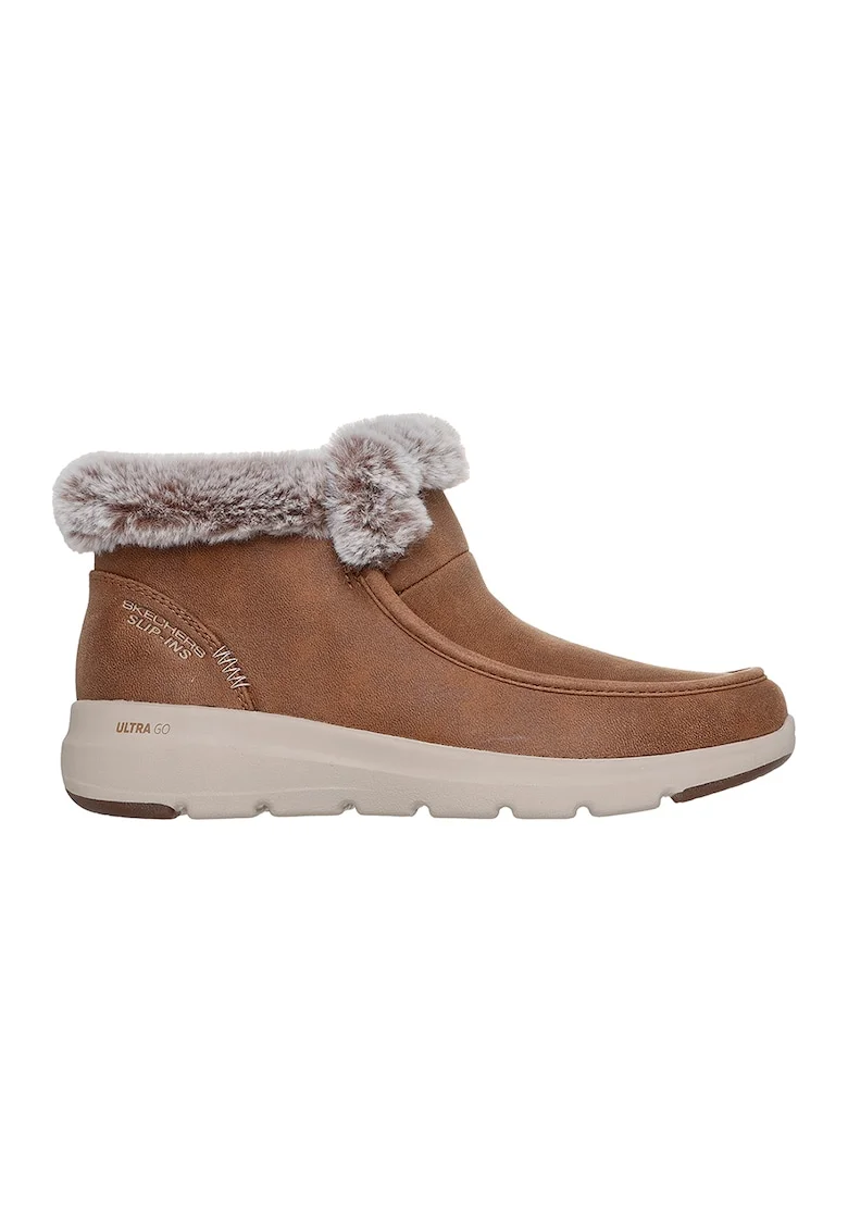 Ghete slip-ins cu blana sintetica Glacial Ultra Cozy Getaway, Caramel