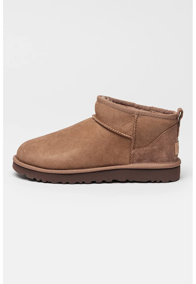 Ghete slip-on de piele intoarsa cu finisaj rezistent la apa Classic Ultra Mini, Maro