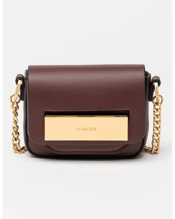 Geanta crossbody de piele cu bareta lant