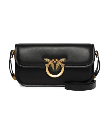 Geanta crossbody de piele Love, Negru