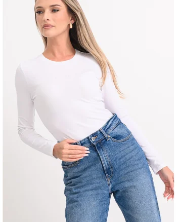 Bluza-body uni, Alb