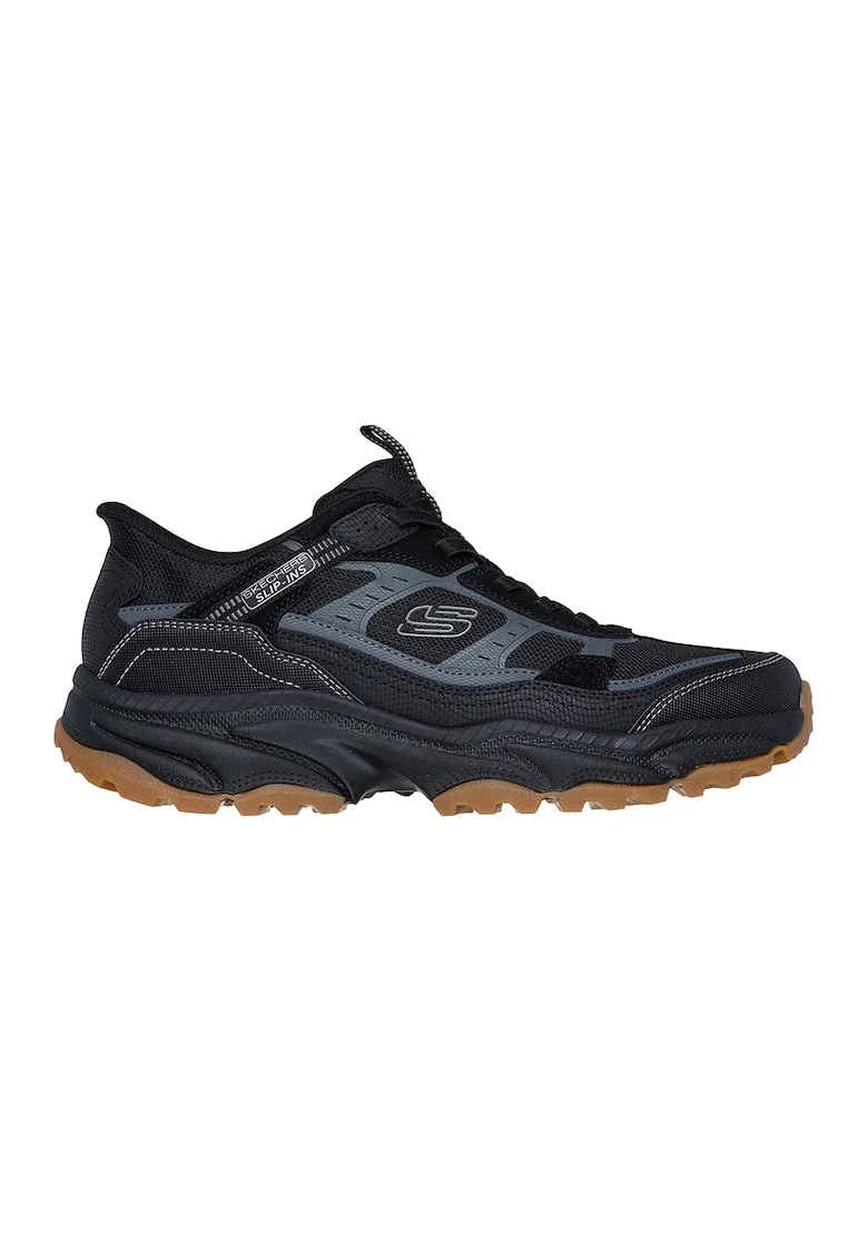 Pantofi sport demi-wedge din plasa cu sireturi elastice Slip-ins™, Negru