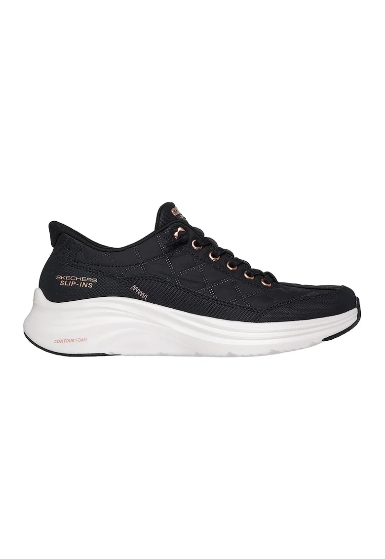 Pantofi sport slip-ins cu branturi cu spuma cu memorie Contour Foam Golden Hour, Negru/Bej