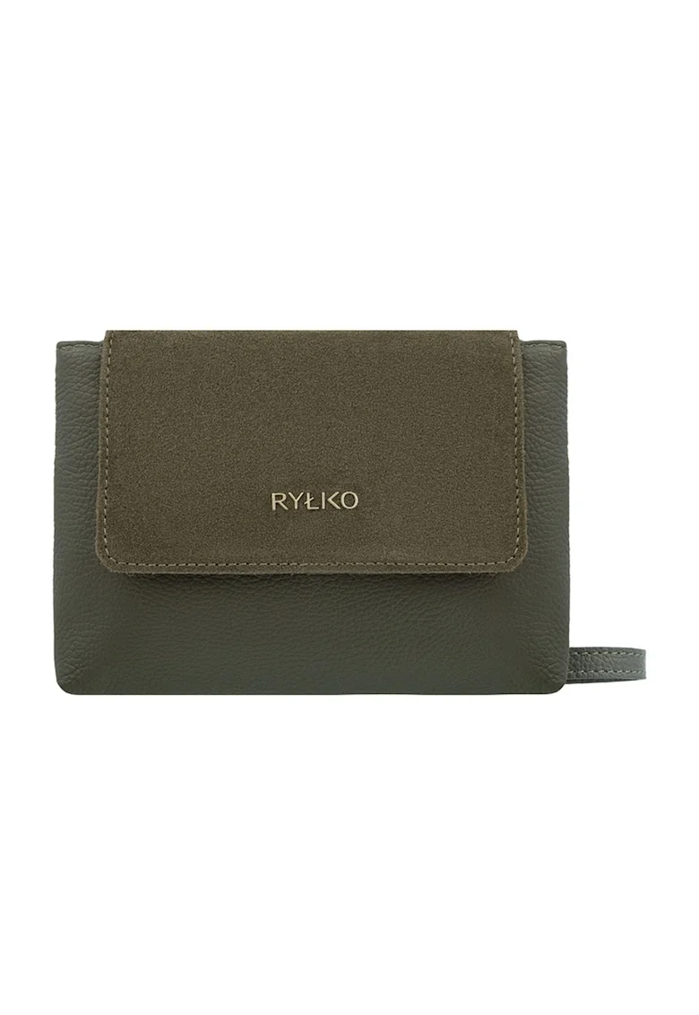 Geanta crossbody de piele, Kaki