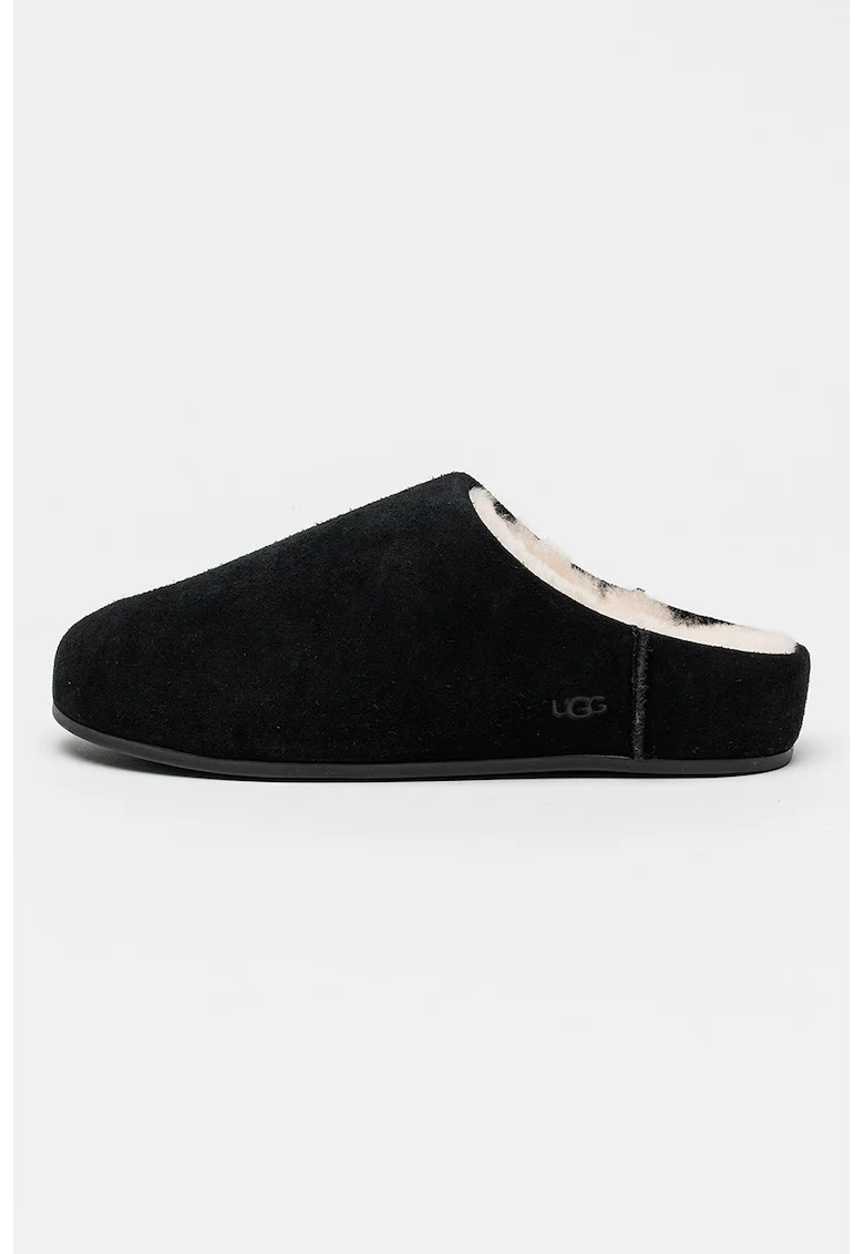Papuci slip-on din piele intoarsa Elea, Negru