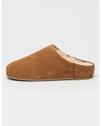 Papuci slip-on din piele intoarsa Elea, Maro camel