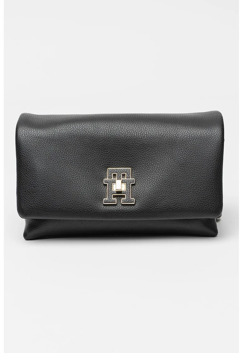 Geanta crossbody cu logo, Negru
