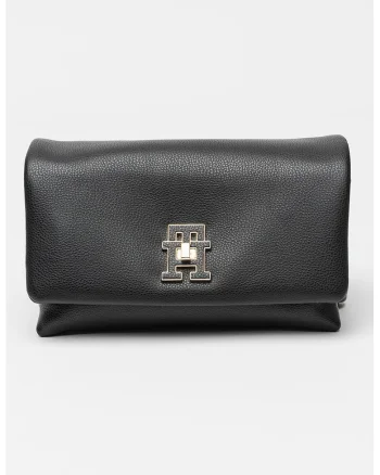 Geanta crossbody cu logo, Negru