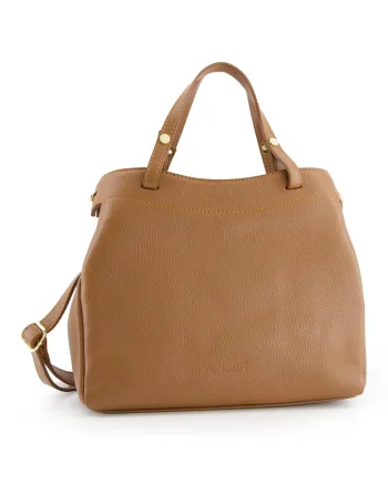Geanta crossbody din piele naturala,  maro, 31x26x10cm, cu 3 compartimente interioare, curea detasabila max 115cm