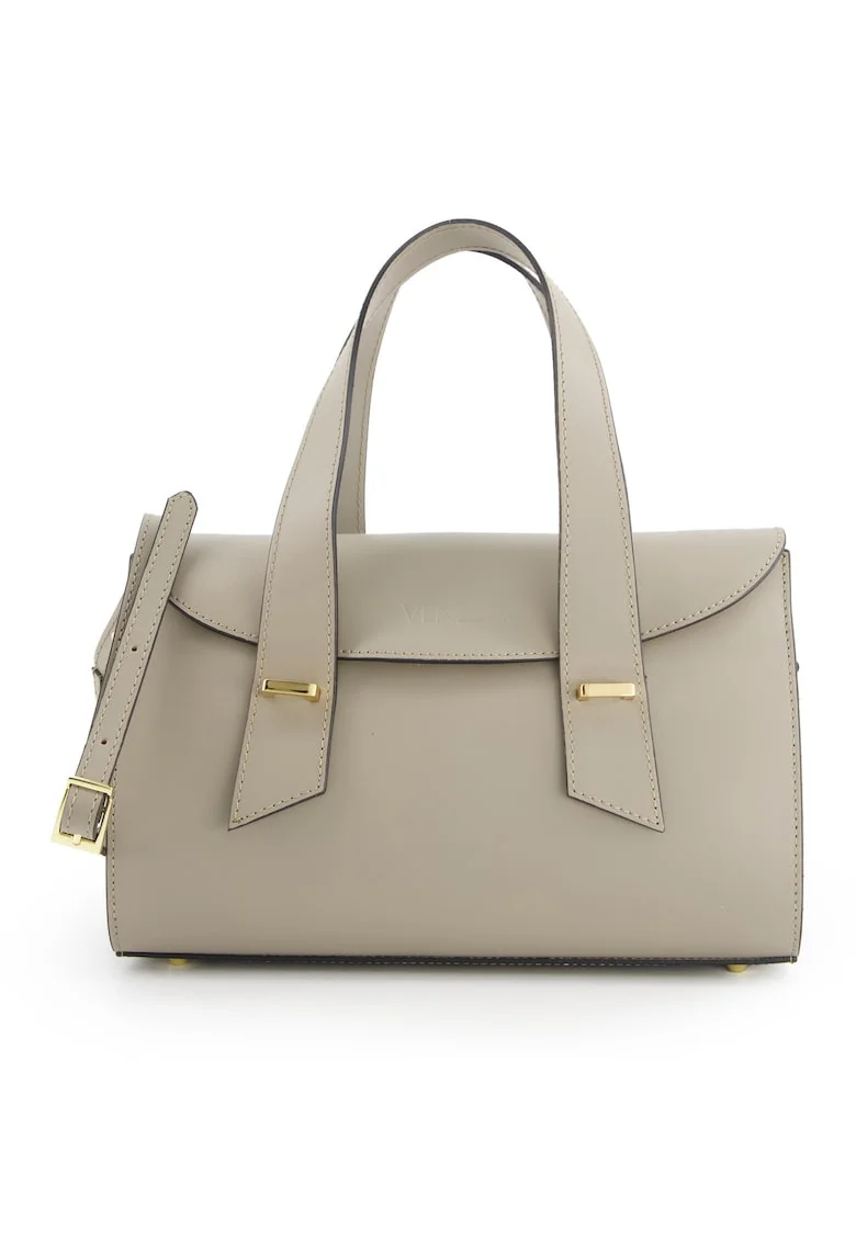 Geanta crossbody dama  piele naturala, bej, 19x30x10cm, curea detasabila, 1 buzunar interior