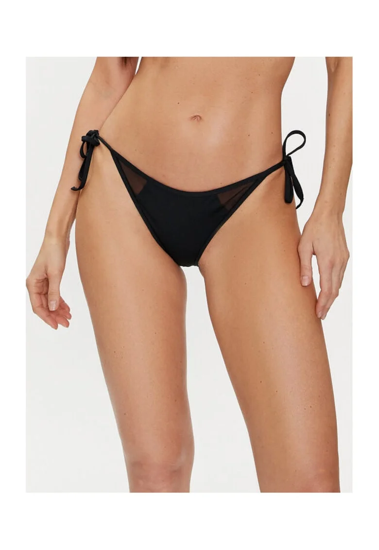 Slip de bikini dama,  negru, 87% poliester reciclat, 13% elastan,