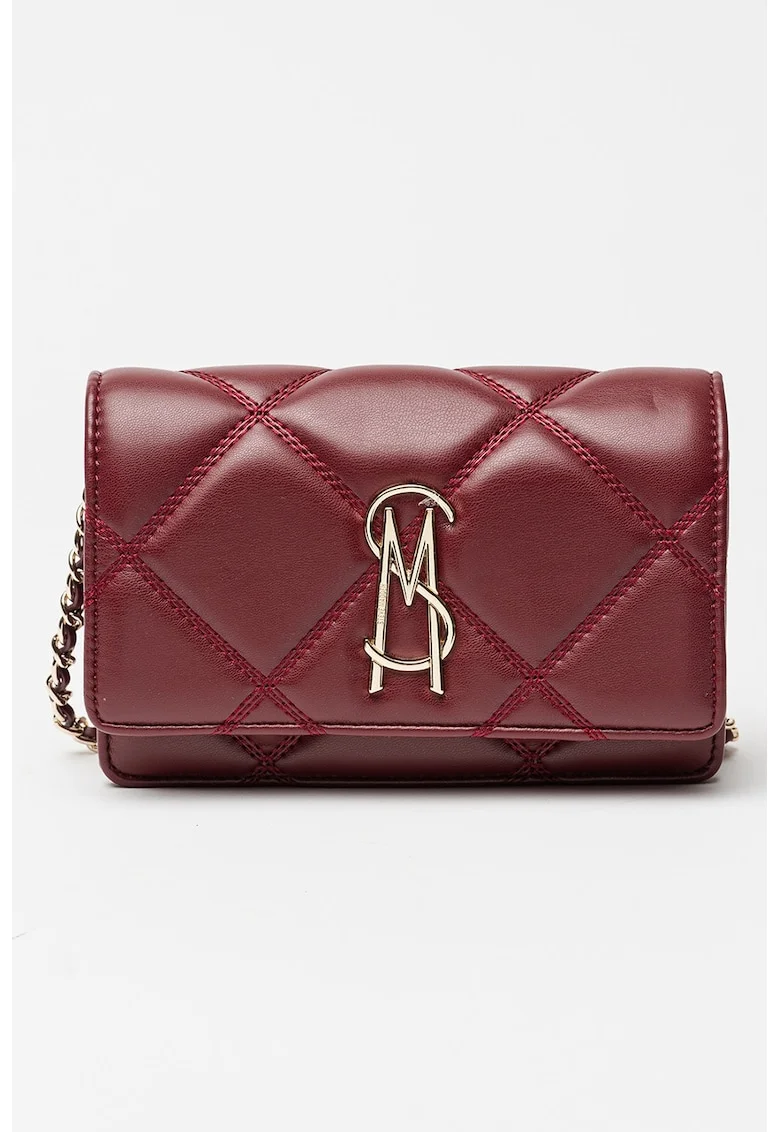 Geanta crossbody din piele ecologica cu aspect matlasat Endue, Rosu inchis