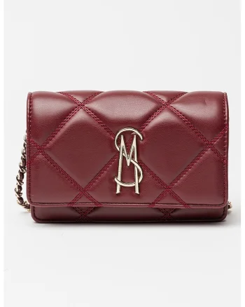 Geanta crossbody din piele ecologica cu aspect matlasat Endue, Rosu inchis