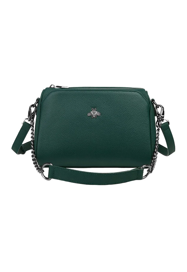 Geanta crossbody Caro din piele, Verde englez, 17 x 25 x 10 cm