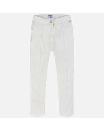 Pantaloni copii,  croiala la moda, 2 buzunare, ecru, bumbac,