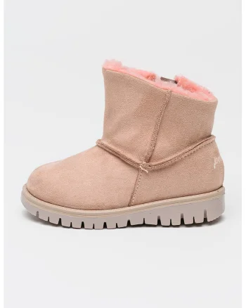 Ghete slip-on cu captuseala din blana shearling, Roz prafuit