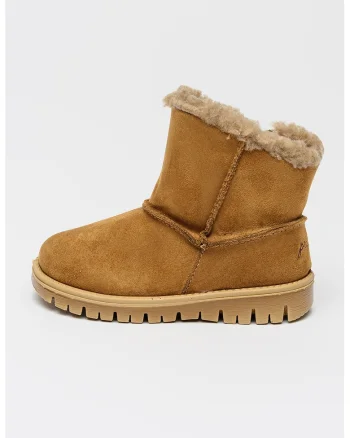 Ghete slip-on cu captuseala din blana shearling, Maro scortisoara