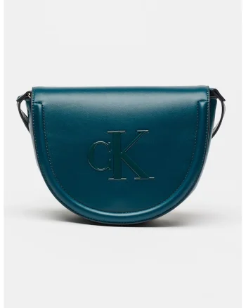 Geanta crossbody de piele ecologica cu clapa, Verde persan