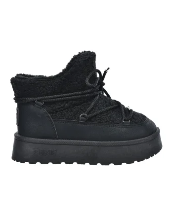 Cizme slip-on cu sireturi, Negru