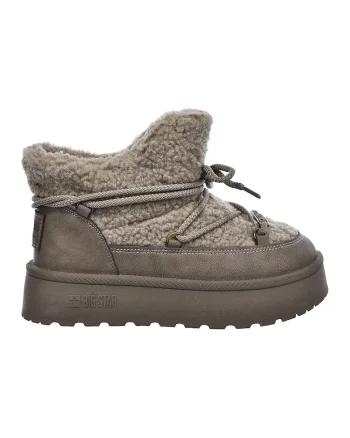 Cizme slip-on cu sireturi, Maro nisip