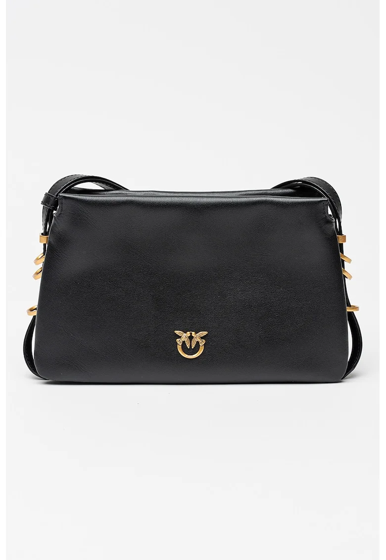 Geanta crossbody de piele Triplet Mini, Negru
