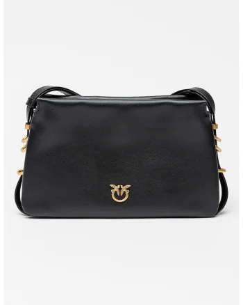 Geanta crossbody de piele Triplet Mini, Negru