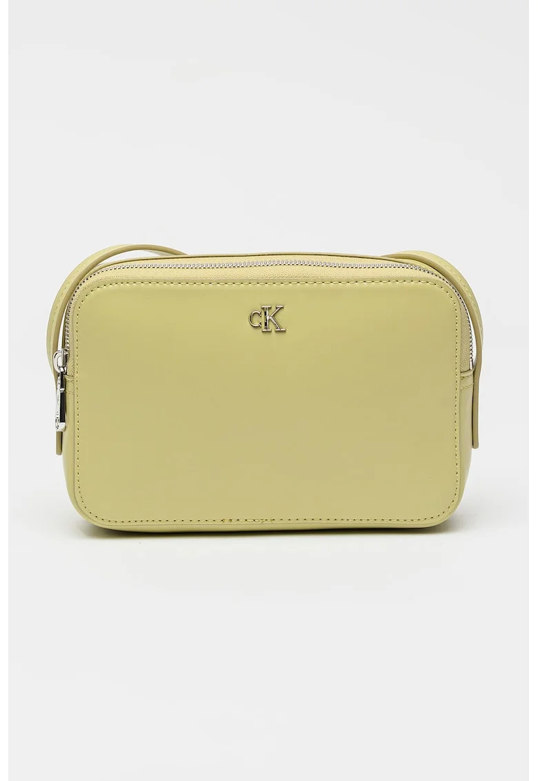 Geanta crossbody de piele ecologica cu bareta ajustabila, Verde pal