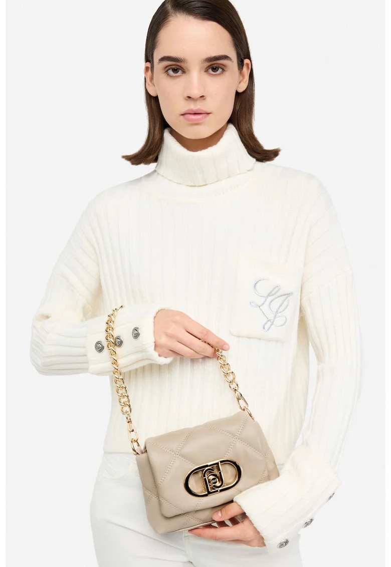 Geanta crossbody cu maner detasabil de lant Lapuffy, Bej deschis