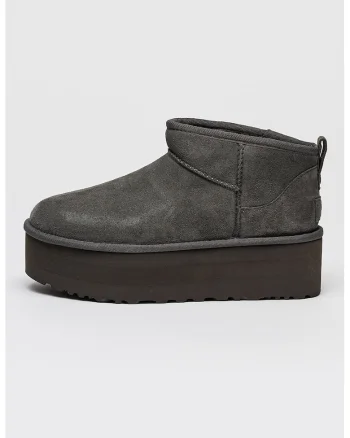 Ghete slip-on de piele intoarsa Classic Ultra Mini, Gri carbune
